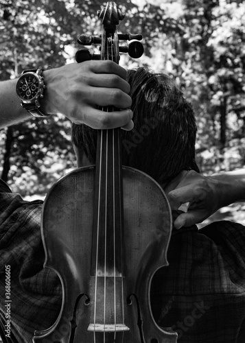 man playing violin