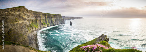 Foto Cliffs of Moher Panorama in Irland Meer, Ozean, Küste, Atlantik, Klippen, Felsen