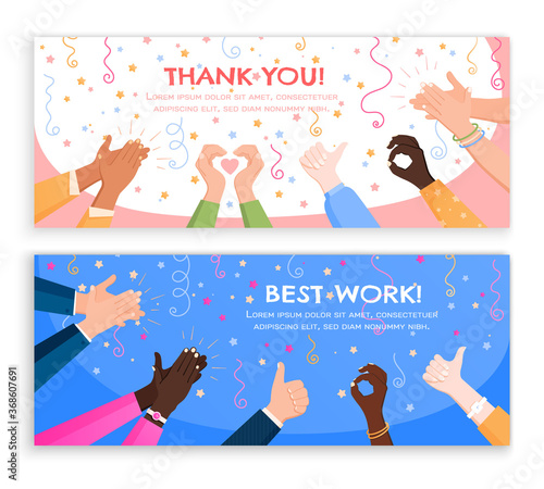 Clapping Hands Horizontal Banners