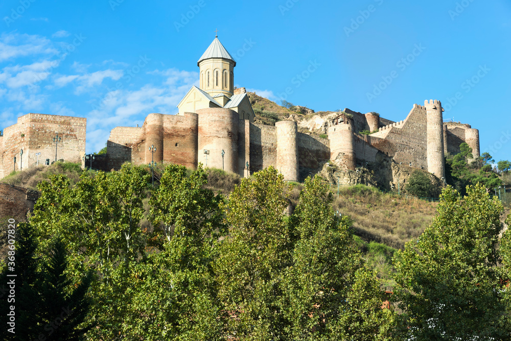 Narikala Fortress and Saint Nicholas Church, Tbilisi, Georgia, Caucasus, Middle East, Asia