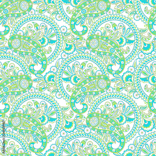 Paisley seamless Damask ornament. Floral Vector illustration