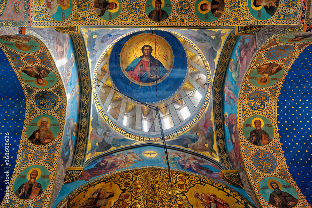 Sioni Cathedral, Interior frescoes representing Biblical scenes, Tbilisi, Georgia, Caucasus, Middle East, Asia