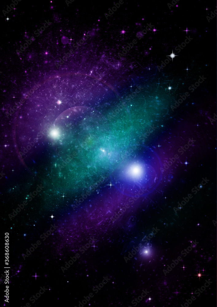 Obraz premium galaxy in a free space. 3D rendering