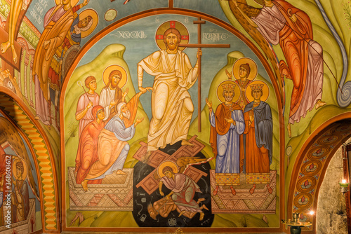 Sioni Cathedral, Interior frescoes representing Biblical scenes, Tbilisi, Georgia, Caucasus, Middle East, Asia
