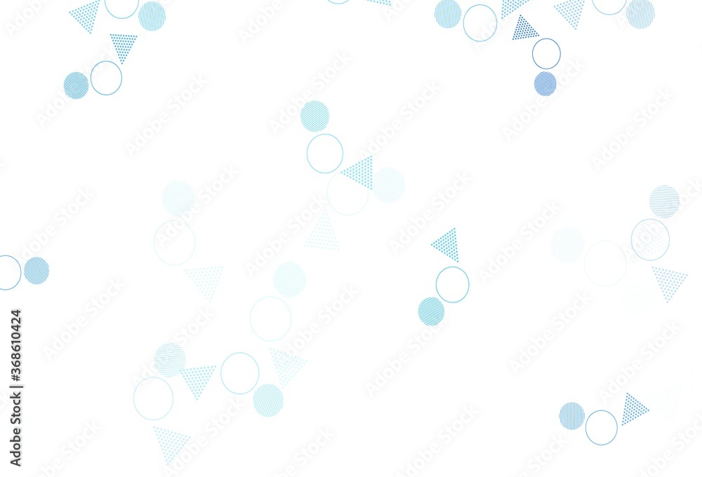 Light BLUE vector template with crystals, circles. Light BLUE vector template with crystals, circles.