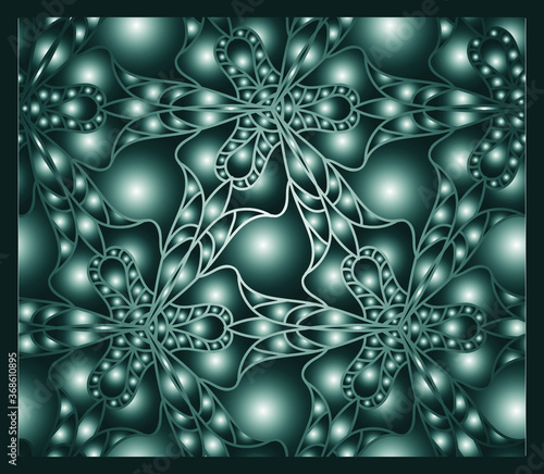 Decorative design with abstract elements with gradient  for decoration and your design. Ornament, symmetry texture. Print for shawl and carpet, tile. Vector illustration.