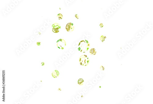 Light Green, Yellow vector background with spots.