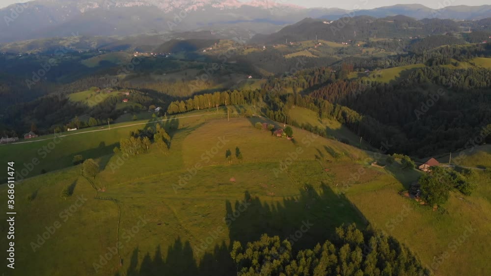 Sunrise over the green hills of Transylvania Sunrise over the green hills of Transylvania