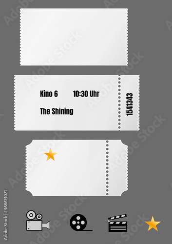 Movie Ticket Tempaltes with icons,
Filmticket Muster mit icons