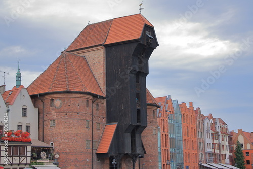 Brama Żuraw in Gdańsk - a historic port crane and one of Gdańsk's water gates, located on the Motława River.