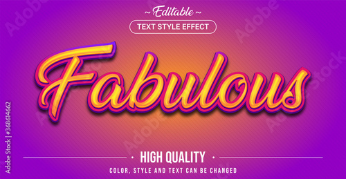Editable text style effect - Fabulous theme style.