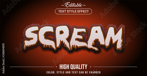 Editable text style effect - Scream theme style.