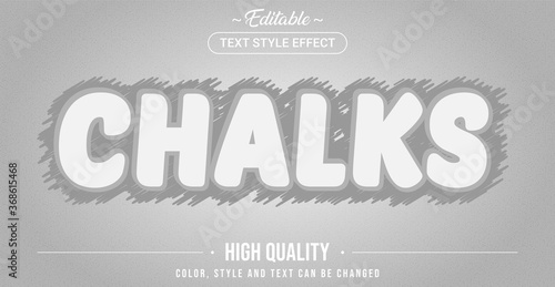 Editable text style effect - Chalks theme style.