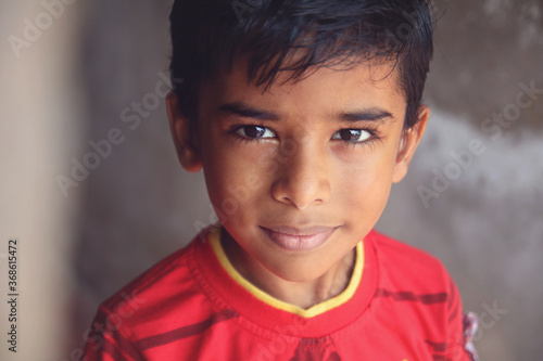 Portrait Indian little boy posing to camera 