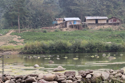 hut in the bang of sangu river photo