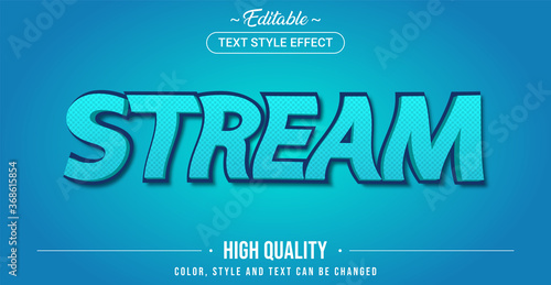 Editable text style effect - Stream wave theme style.