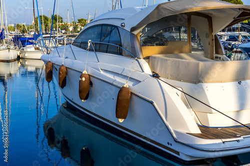 Yacht club in the morning. Mediterranean coast. Hight quality photo