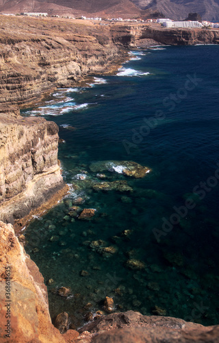 Wallpaper Mural Gran Canaria, steep eroded coast line of Agaete municipality, path to Playa del Juncal beach  Torontodigital.ca