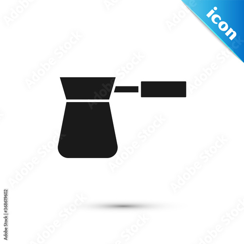 Grey Coffee turk icon isolated on white background. Vector.