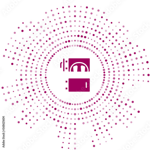 Purple Crematorium icon isolated on white background. Abstract circle random dots. Vector.