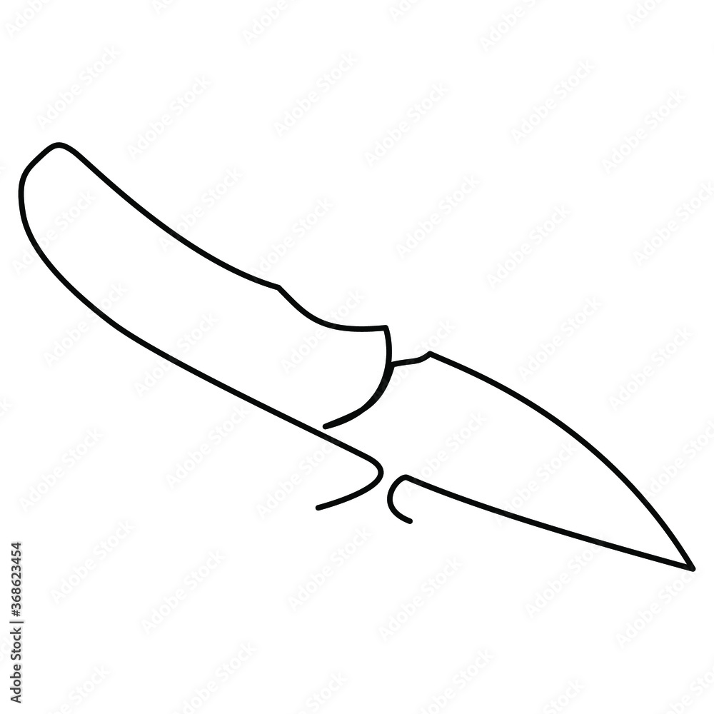 Obraz premium one line continuous drawing sharp knife