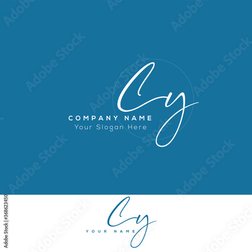 C Y CY  Initial letter handwriting and signature logo. Beauty vector initial logo .wedding, fashion, jewerly, boutique, floral and botanical