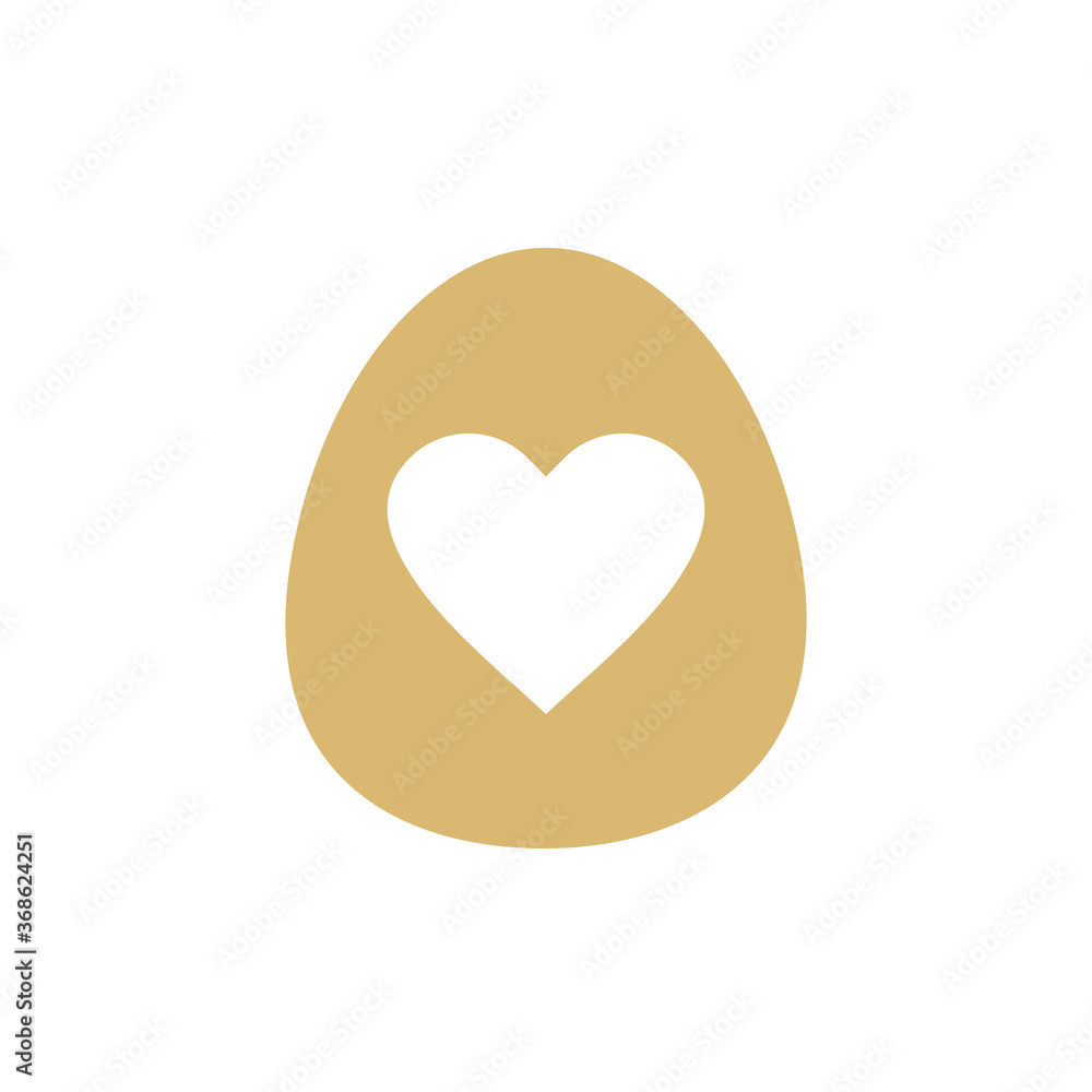 Golden egg with heart logo design, love symbol and gold egg - Vector Golden egg with heart logo design, love symbol and gold egg - Vector