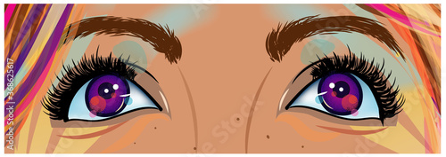 Anime eyes cartoon. Girl eyes photo