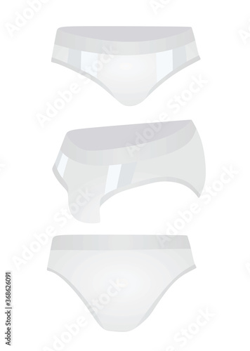Men white swim suit. vector illustration 