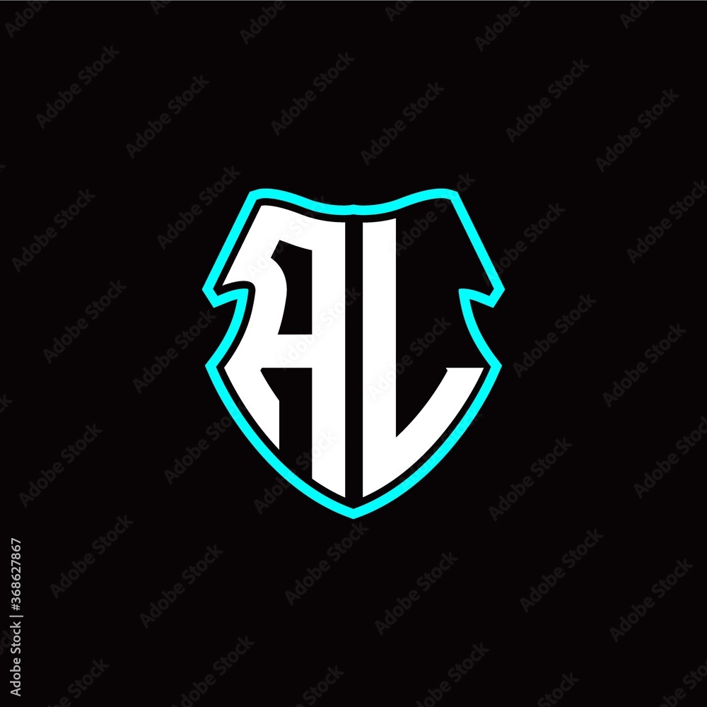 AL initial logo design with a shield shape AL initial logo design with a shield shape