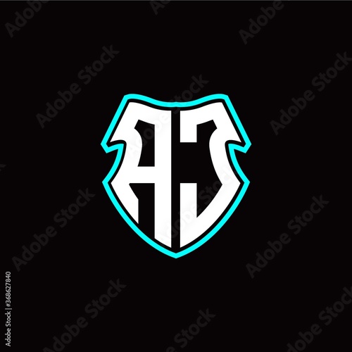 A J initial logo design with a shield shape Free Download A J initial logo design with a shield shape - GFXLoad