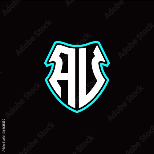 AU initial logo design with a shield shape Free Download AU initial logo design with a shield shape - GFXLoad