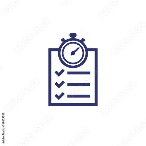 chronometer, timer and checklist icon