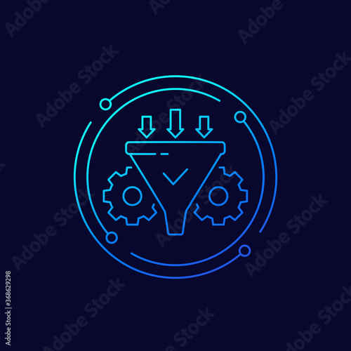 Conversion rate optimization icon, marketing line art