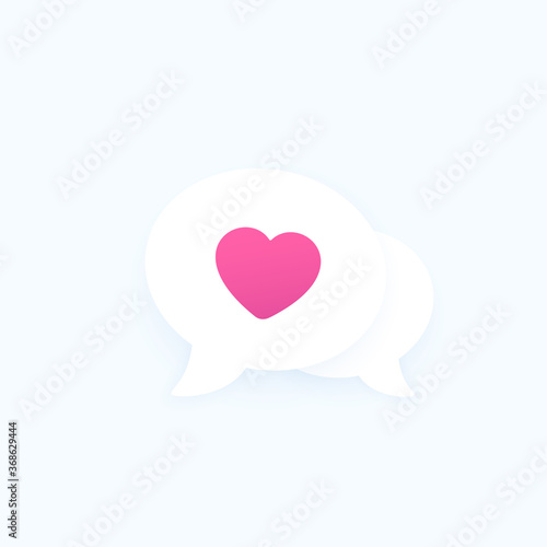 online love chat, dating app vector icon