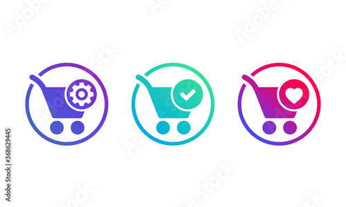 order processing, complete, add to favorites icons