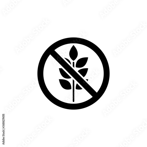 Gluten free food allergy product dietary label. Flat vector icon for apps and websites.