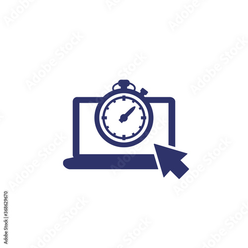 timer, countdown icon with laptop