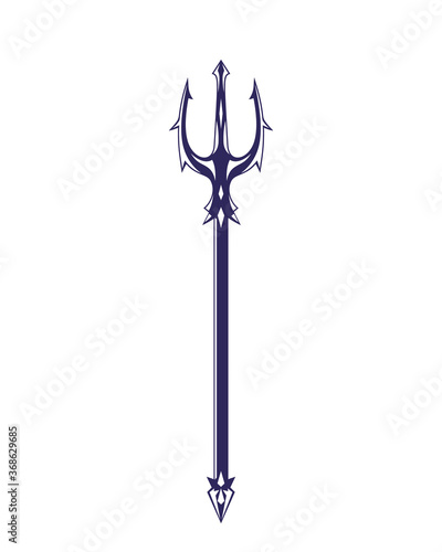 trident on white, vector art
