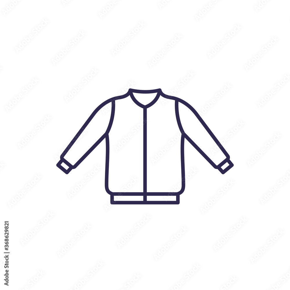 bomber jacket line icon on white bomber jacket line icon on white