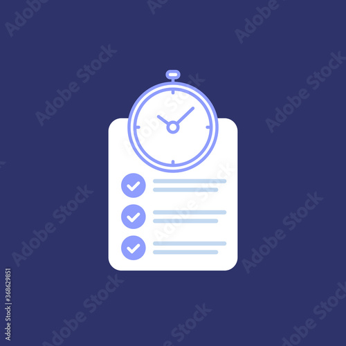 chronometer and checklist vector icon