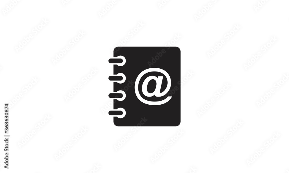 contact book - black vector icon contact book - black vector icon