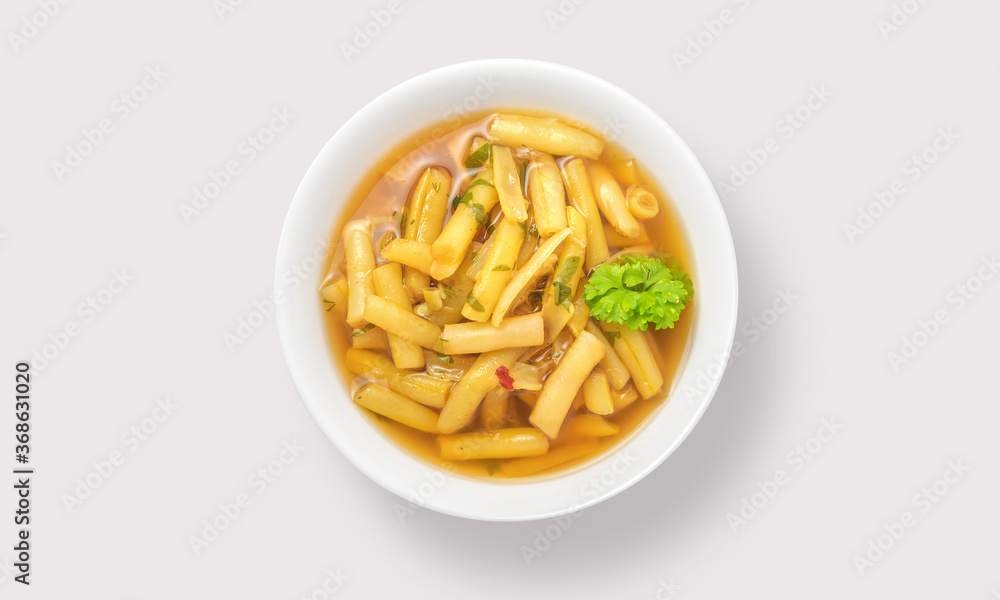 Green beans on a white background Green beans on a white background