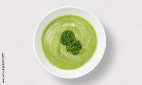 Mashed peas or mint sauce on a white background