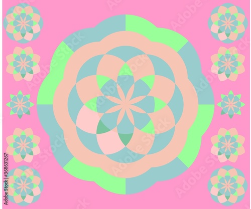 Mandala background. Circle motifs background. Wrapping and scrapbook paper. Print for fabric. Textile Vector illustration.
