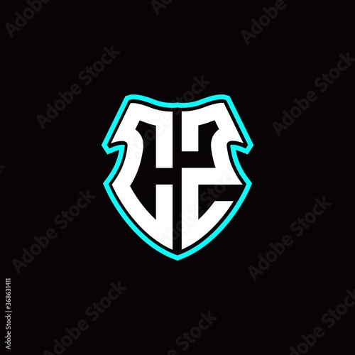 CZ initial logo design with a shield shape