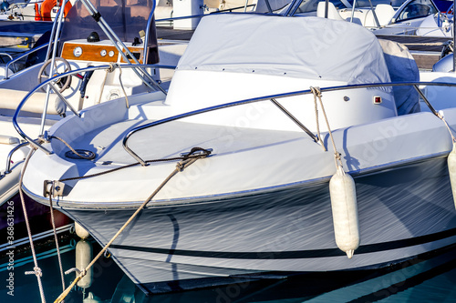 Yacht club in the morning. Mediterranean coast. Hight quality photo