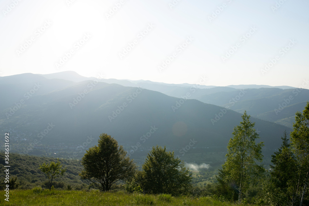 Beautiful summer mountains with blue sky