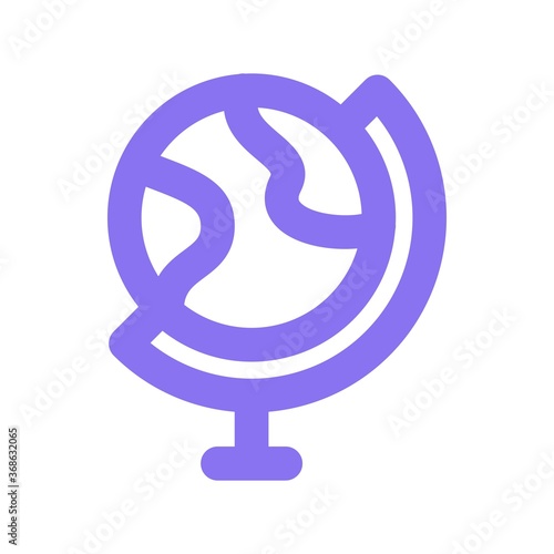 School globus icon in flat design style. Globe icon for geography concept.