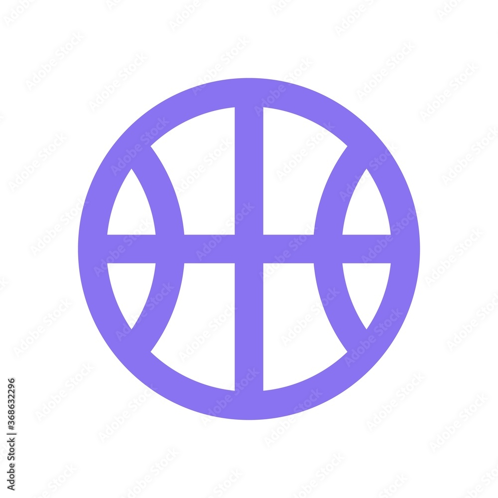 Basketball symbol vector illustration. Flat ball icon for sport concept.